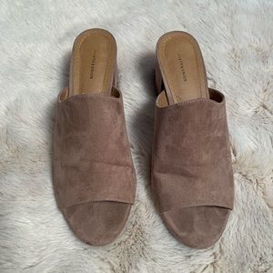 Suede Open Toe Mule